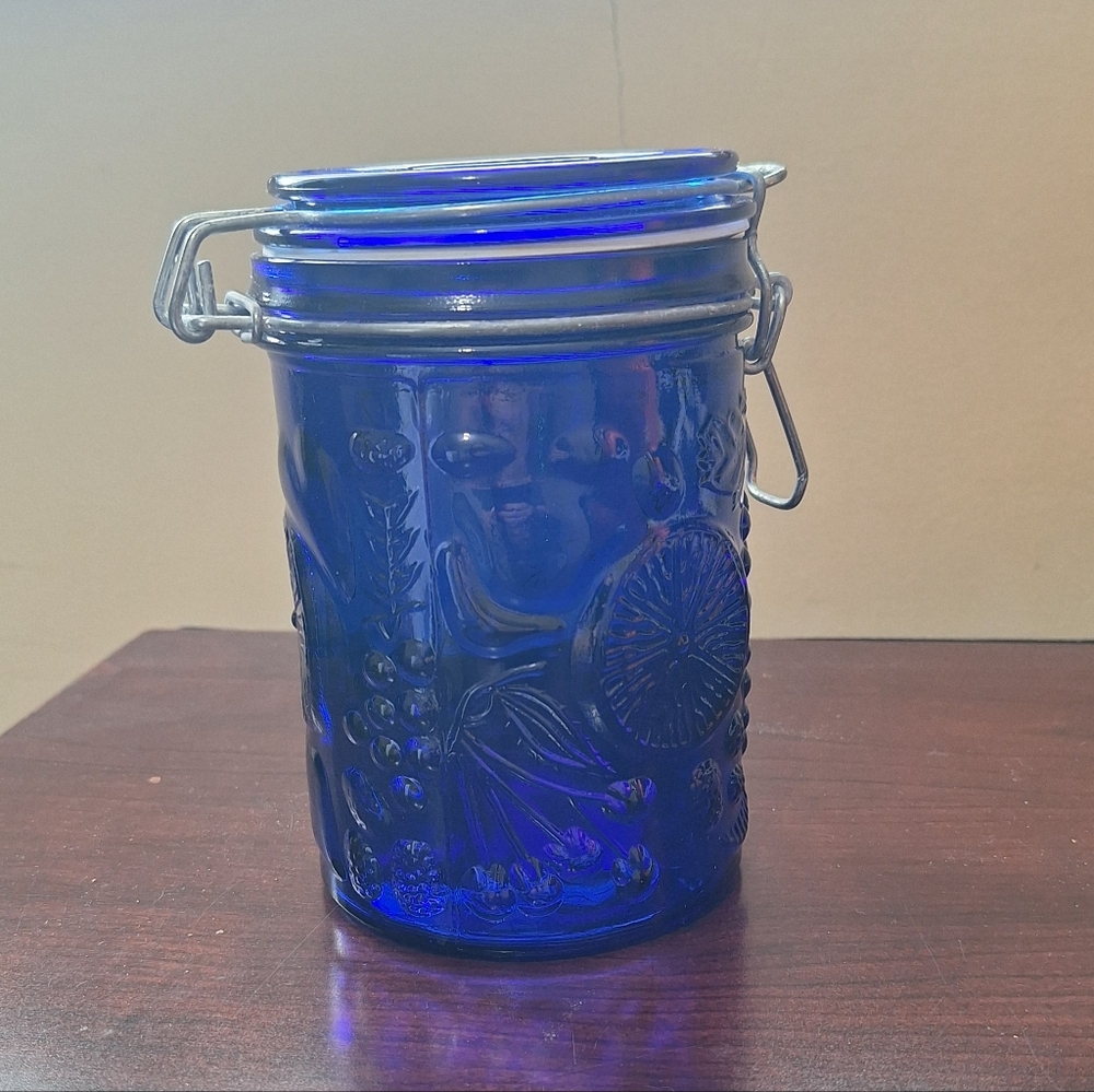 Cobalt Blue Glass Fruit Jar